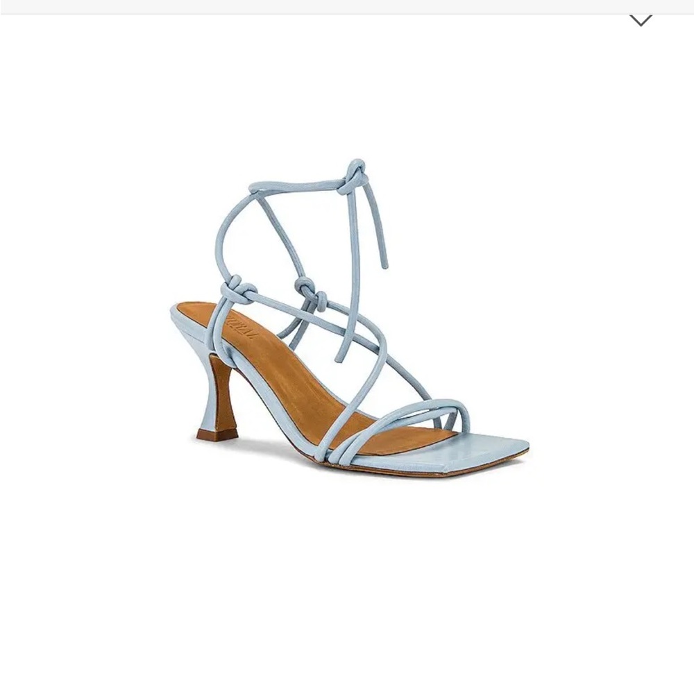 Toral Knotted Square Toe Heels 37 in Celeste (Blue)